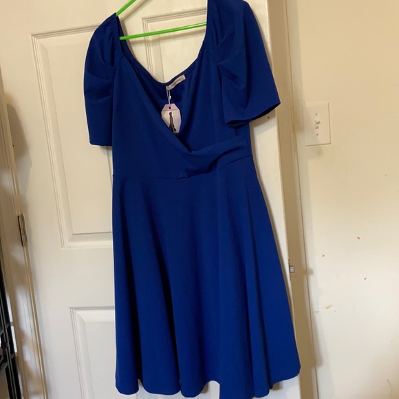 mangosteen Dresses & Skirts - Faux crossover dress royal blue 22-24